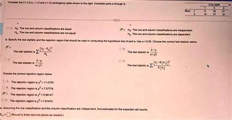 Image result for 2X3 Contingency Table