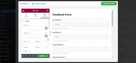 Toradh íomhá ar Widgit Feedback Form