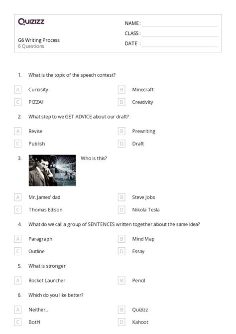 Image result for Writing Process Worksheets