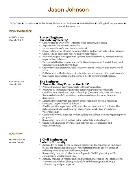 Résultat d’images pour Project Engineer Resume