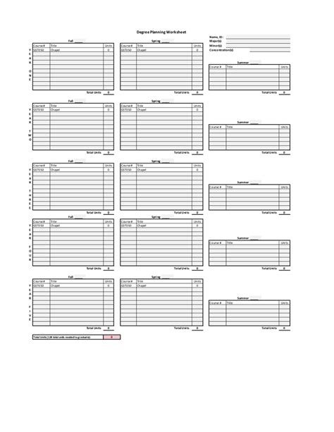 Image result for Course Planning Worksheet