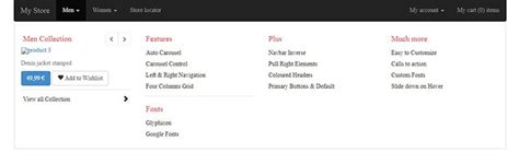 Bootstrap Menu Examples に対する画像結果