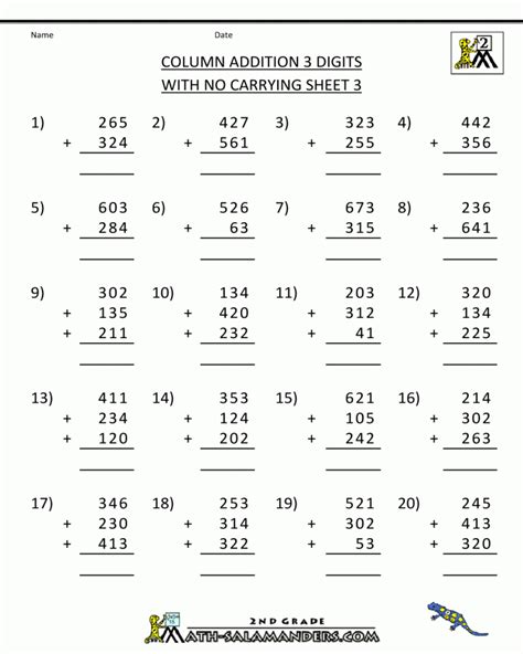 Image result for 3rd Grade Adding Worksheets