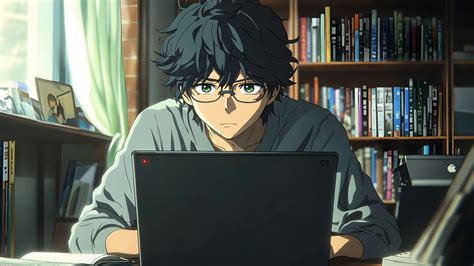 Image result for Anime Characters with Computer