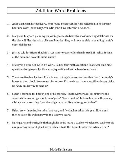 One Step Addition Word Problems に対する画像結果