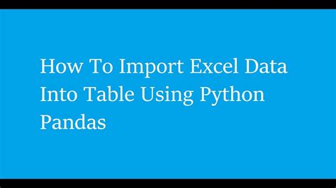 Image result for Import Excel to Python as Table