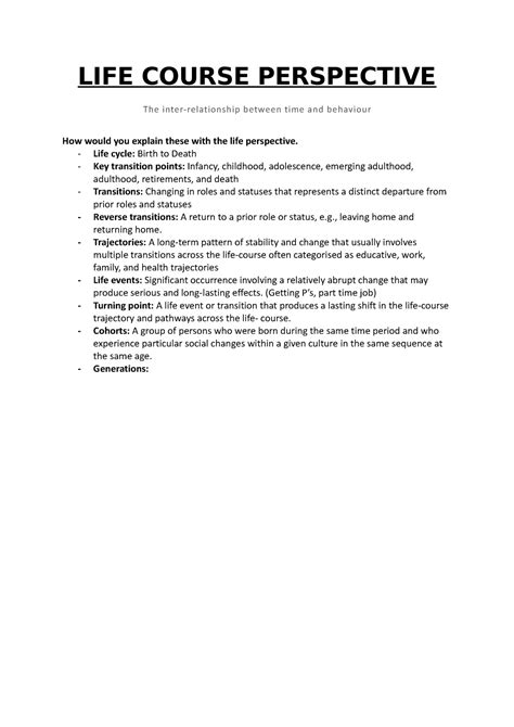 Evaluation Plan Life Course Perspective Example に対する画像結果