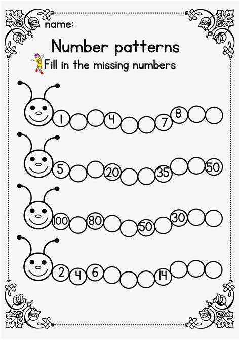 Complete the Number Pattern Worksheet に対する画像結果