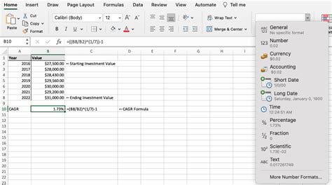 Image result for CAGR Formuyla Excel Example