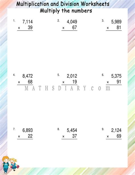 2-Digit Math Worksheets 4th Grade Multiplication に対する画像結果