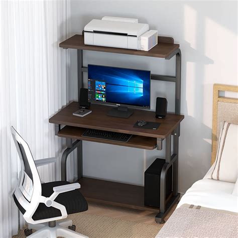 Narrow Desks Computer Printer Small Office Desk Set With 3+1 Drawers