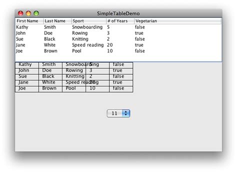 Column and Row in Java に対する画像結果