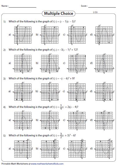 Image result for Quadratic Graphs Worksheet