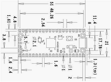 Toradh íomhá ar Raspberry Pi 4 Dimensions Drawing