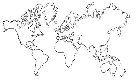 Afbeeldingsresultaten voor Map of the World Line Drawing