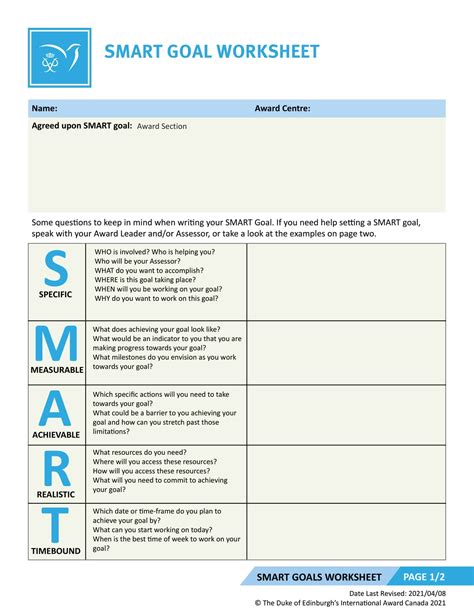 Image result for Smart Goals Worksheet Printable