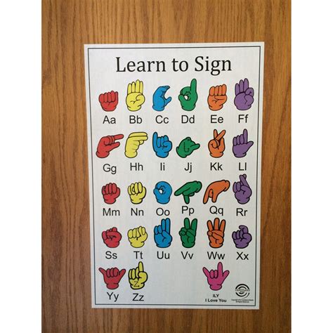 American Sign Language Chart Printable に対する画像結果