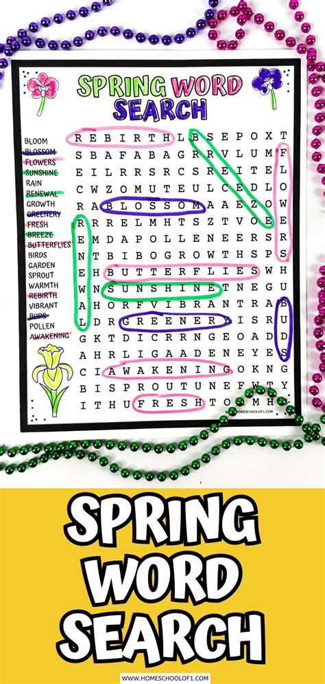 Image result for Spring Word Search Vocabulary Printable