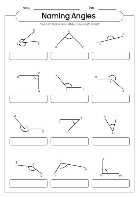 Image result for Angles Math Sheets