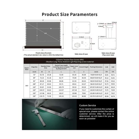 Afbeeldingsresultaten voor Projector Screen Sizes Chart