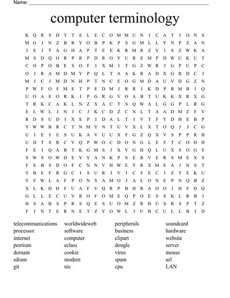 Image result for Computer Terms Word Search