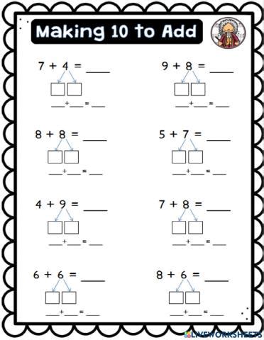 Image result for Addition Making 10 Worksheets