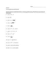 Image result for Increasing/Decreasing Functions Worksheet