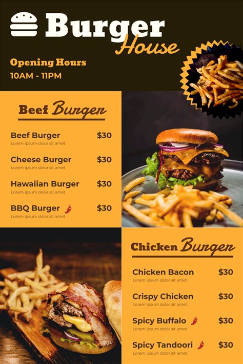 Image result for Burger Menu Design