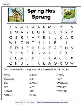 2nd Grade Spring Worksheets に対する画像結果