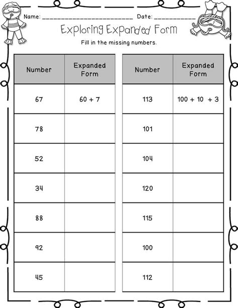 Afbeeldingsresultaten voor Expanded Form Printable Worksheets