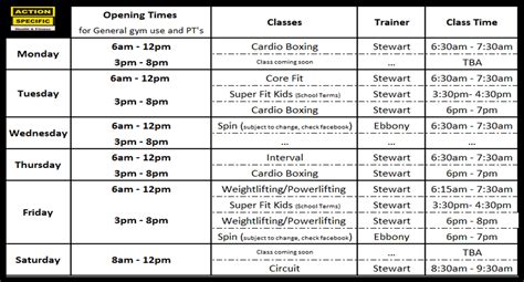 Gym Timetable Example に対する画像結果