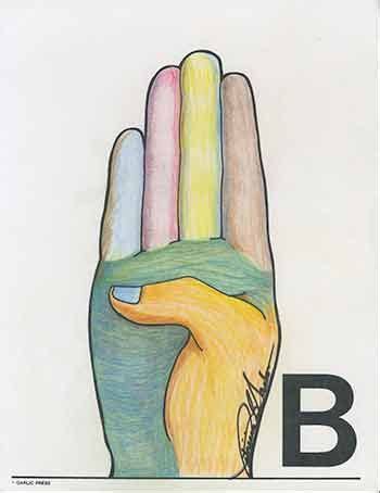 Image result for Sign Language Letter B Color Blue