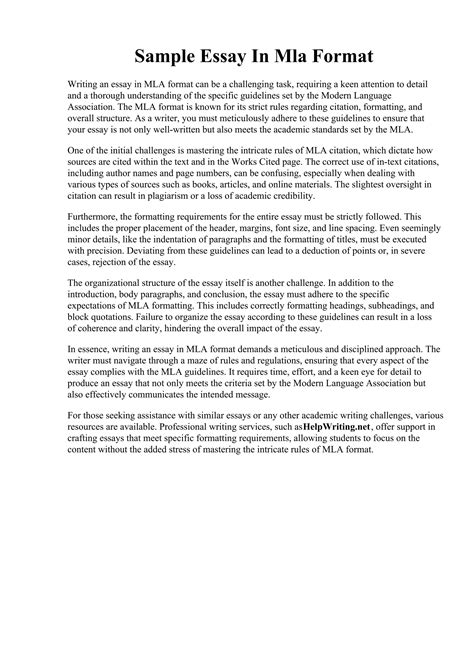 Image result for Mla Essay Example