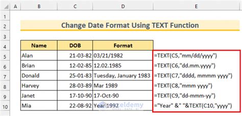 Image result for Excel-Format Date Function