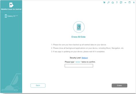 Toradh íomhá ar Android Erasing Data