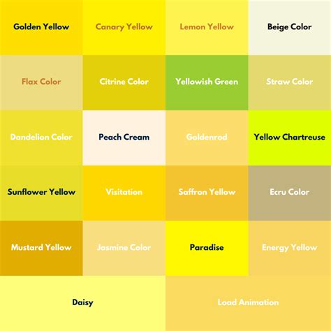 Image result for Yellow Color Shade Code