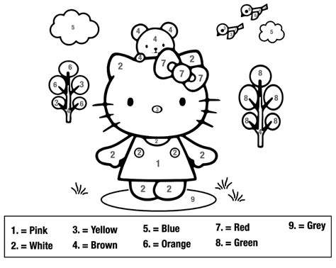 Image result for Hello Kitty Coloring Pages Multiplication