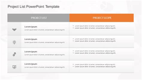 Image result for Project List Template PowerPoint