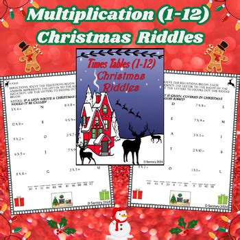 Résultat d’images pour Holiday Multiplication Riddle Worksheet