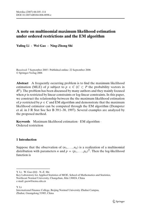 Image result for Multinomial Maximum Likelihood Estimation