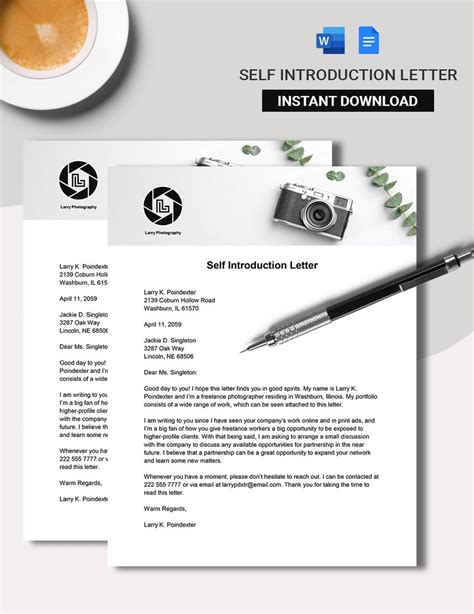 Free Sample Self Introduction Letters に対する画像結果