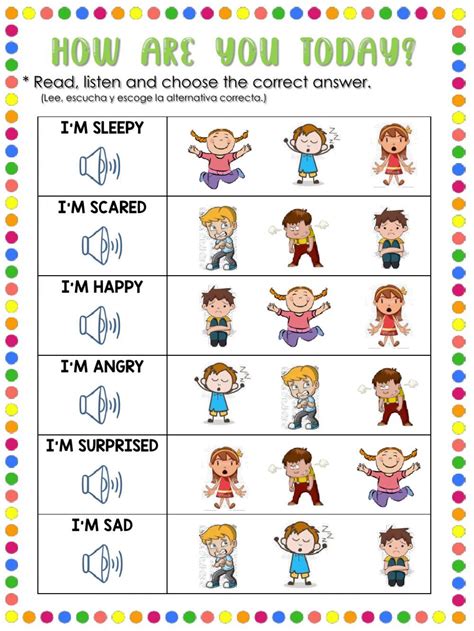 Afbeeldingsresultaten voor Feelings Worksheet Preschool