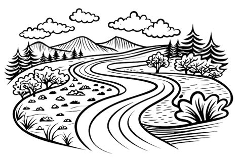 River Line Drawing に対する画像結果