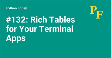 Image result for Python Rich Table