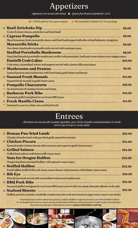 Italian Entrees Menu に対する画像結果