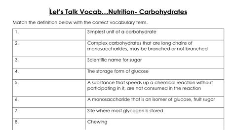 Image result for Performance Task Example About Carbohydrates