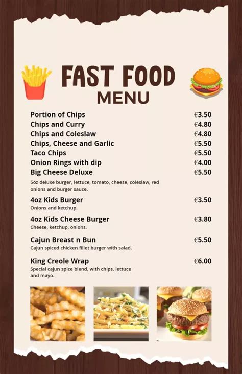Image result for Empty Fast Food Menu