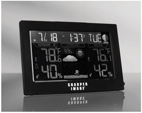 Toradh íomhá ar Sharper Image Weather Clock Projection