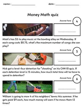 Image result for Money Math Answer Key