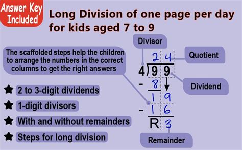 Toradh íomhá ar Double-Digit Long Division Steps Worksheet
